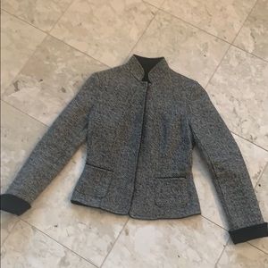 Elie Tahari fitted tweed flannel blazer